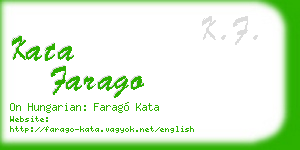 kata farago business card