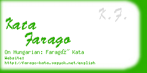 kata farago business card